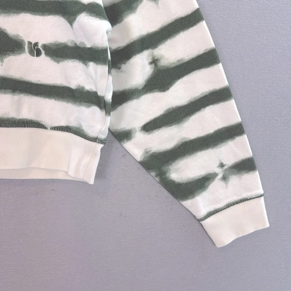 ba&sh Women's Sailor style sweatshirt sete green 100% organic cotton crop top S - Picture 8 of 11